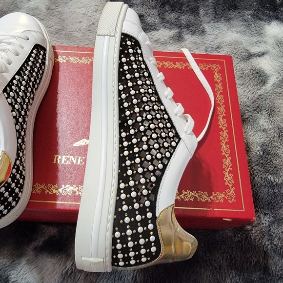 Rene Caovilla Black & White Pearl Sneakers - Picture 12 of 16